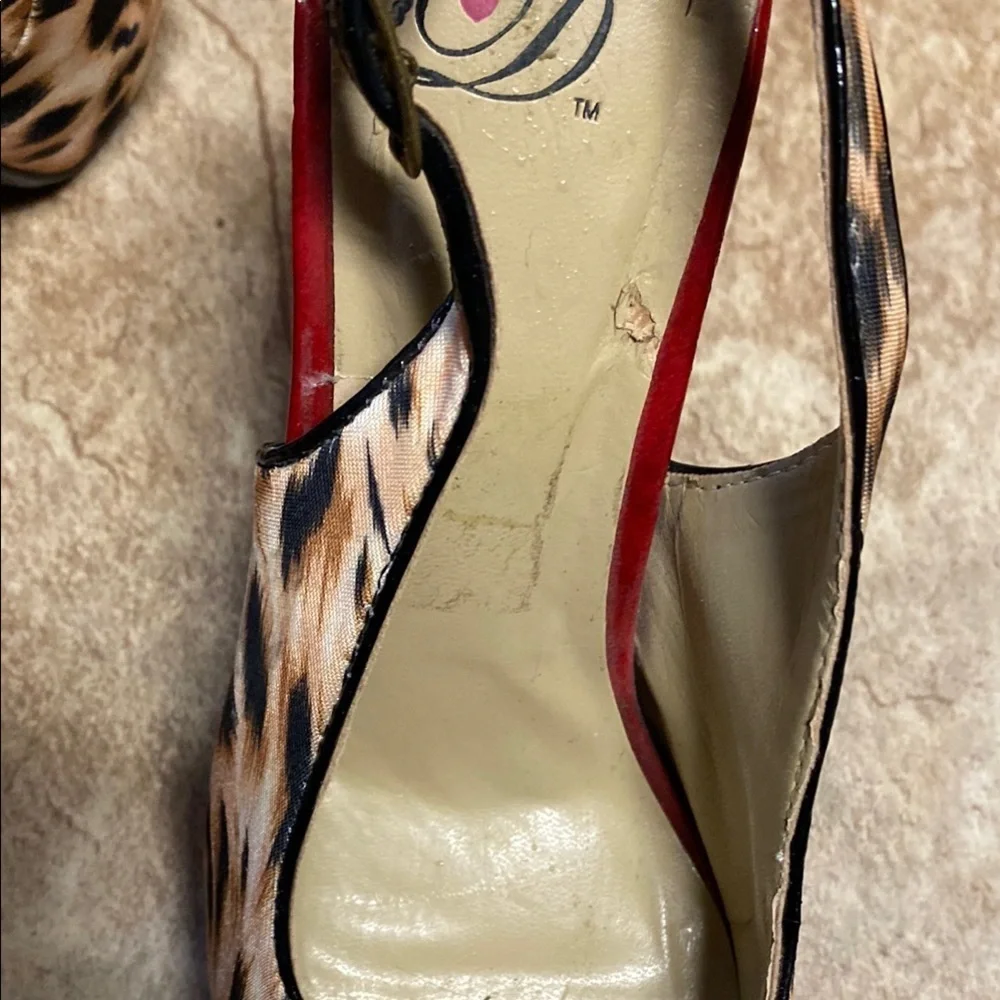 Brown and Red Stiletto Leopard Heels Coquette Cocktail Brunch